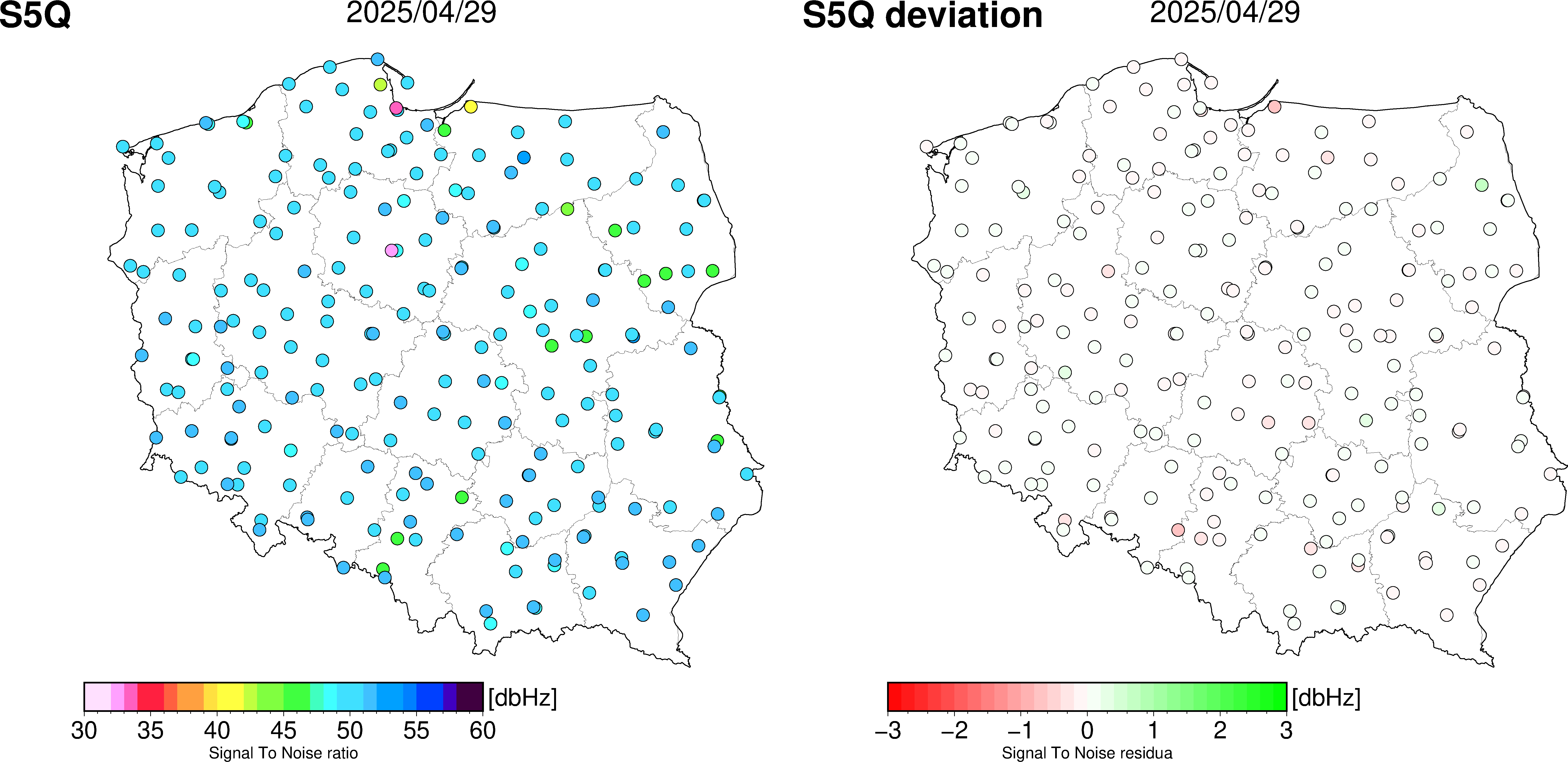 Statystyki mocy sygnału GPS S5Q
