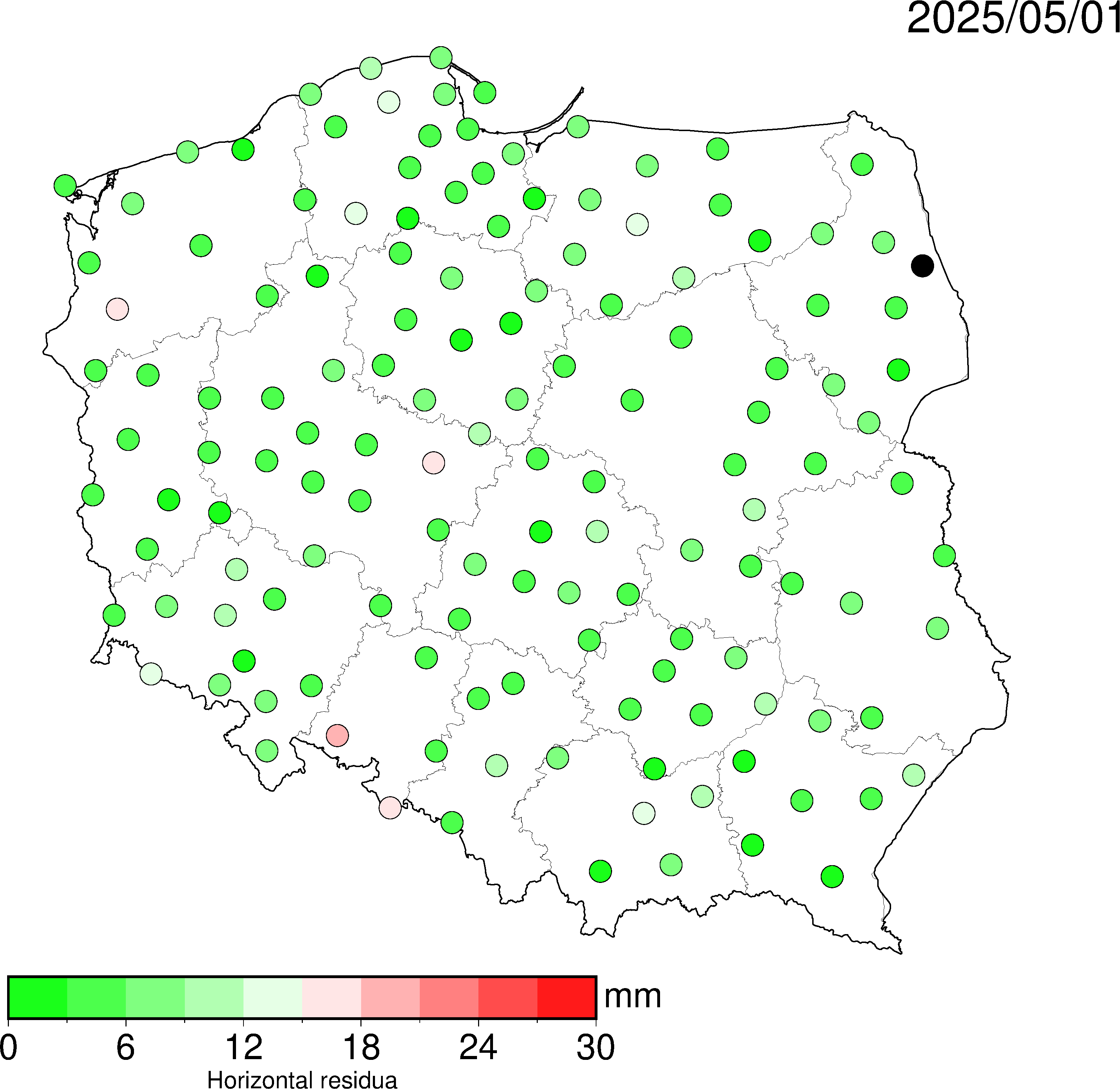 Ochyłki dla sieci HxGN SmartNet przedstawione w postaci mapy